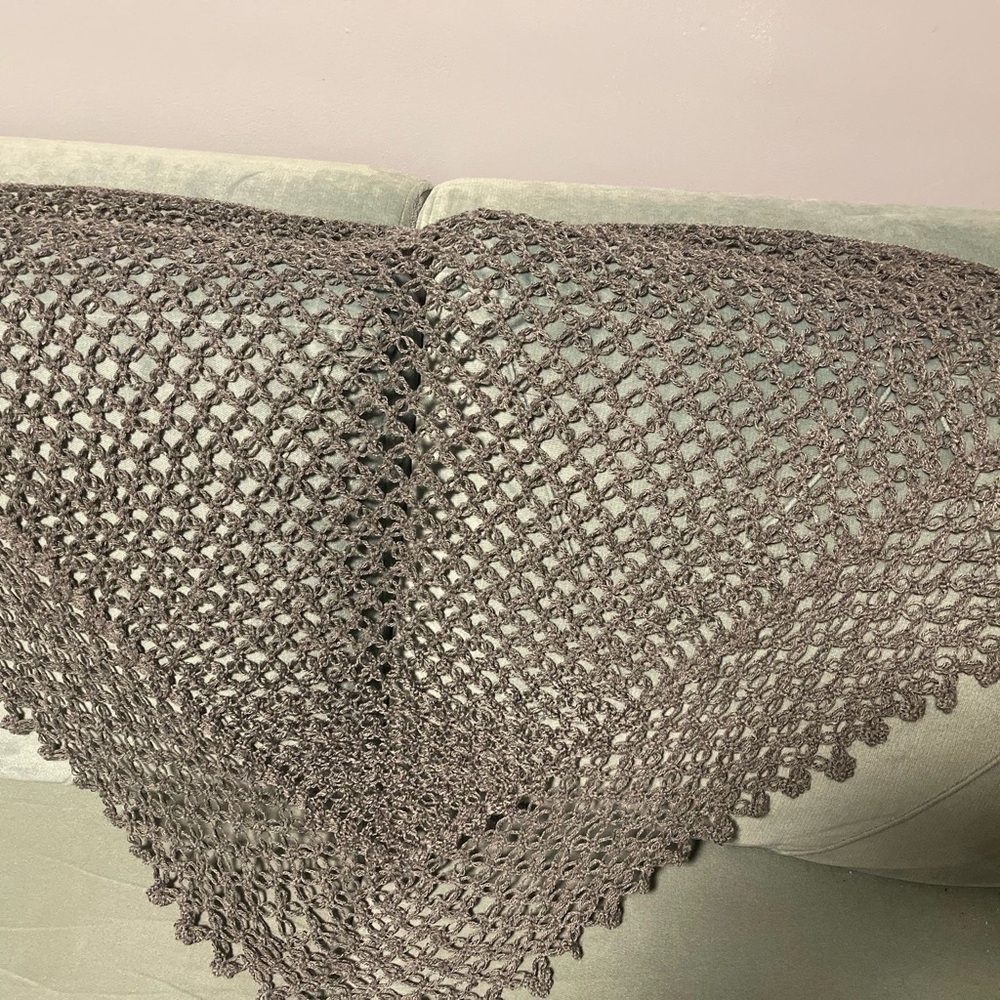 Elegant Brown Crochet Throw Blanket
